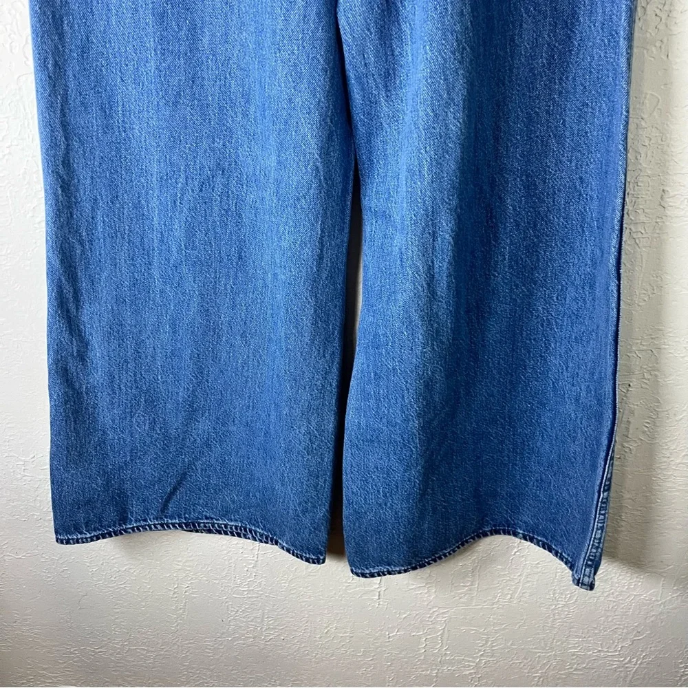 Madewell Wide Sweep Denim Trousers in Rigid Java Wash 100% Cotton - Picture 12 of 15